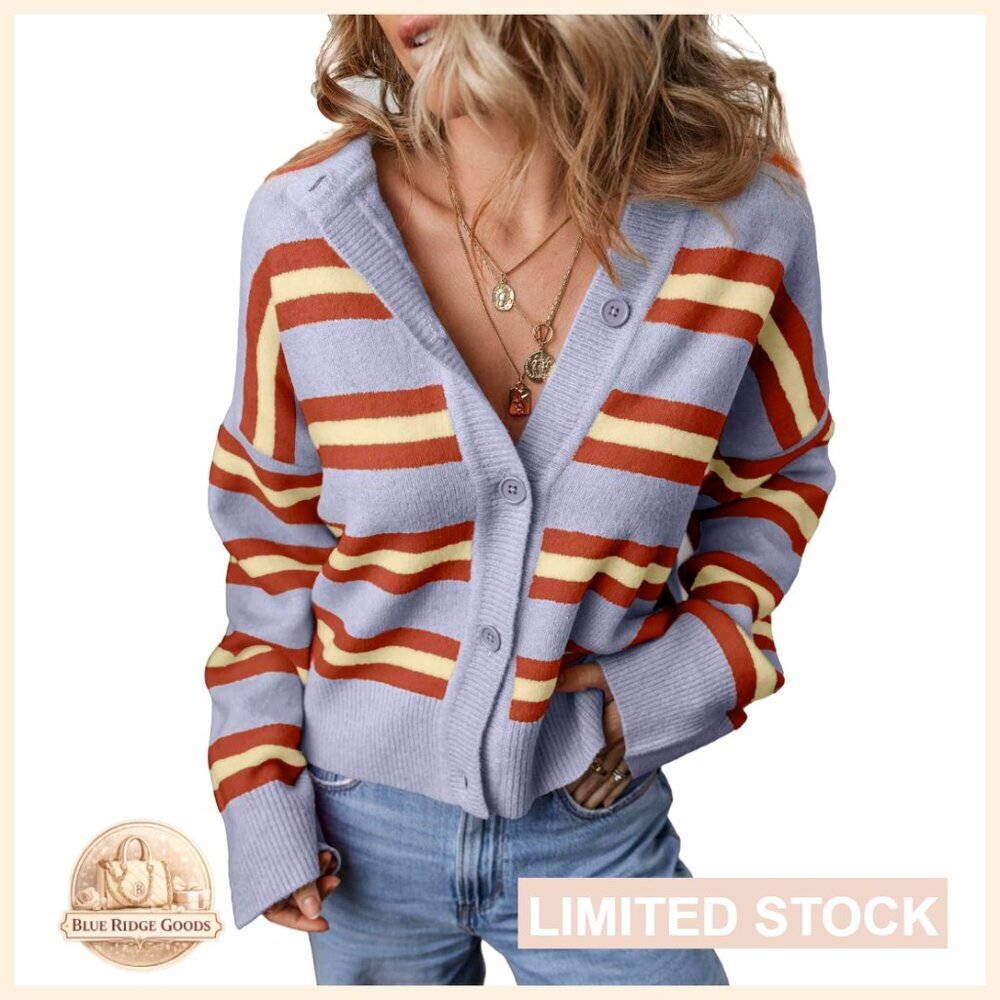 Lightweight Chunky Knit Cropped Cardigan Sweater